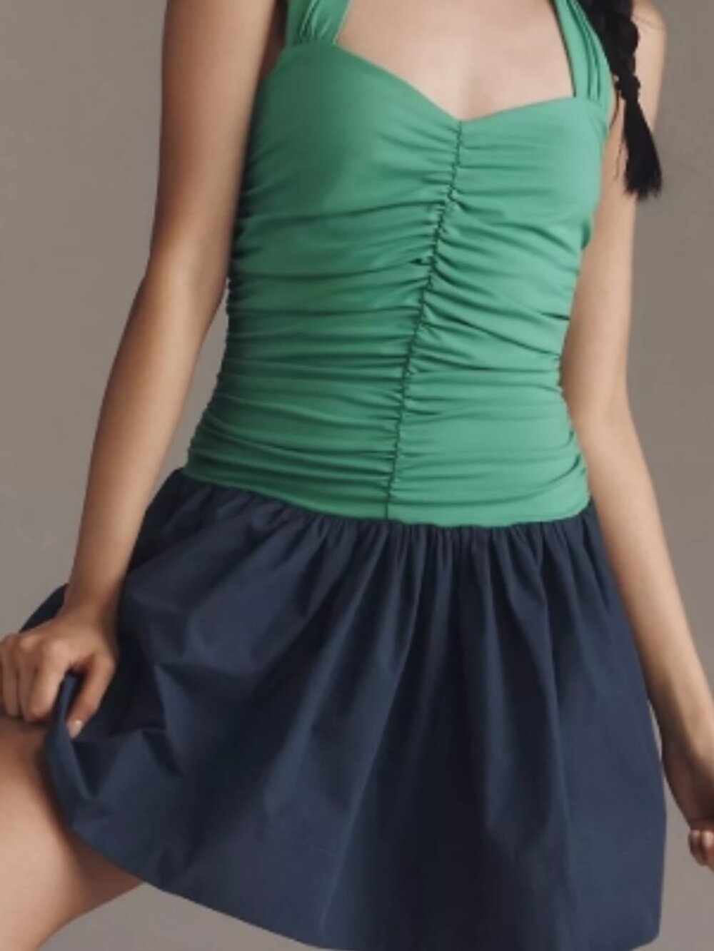 Mixed Media Halter Dress